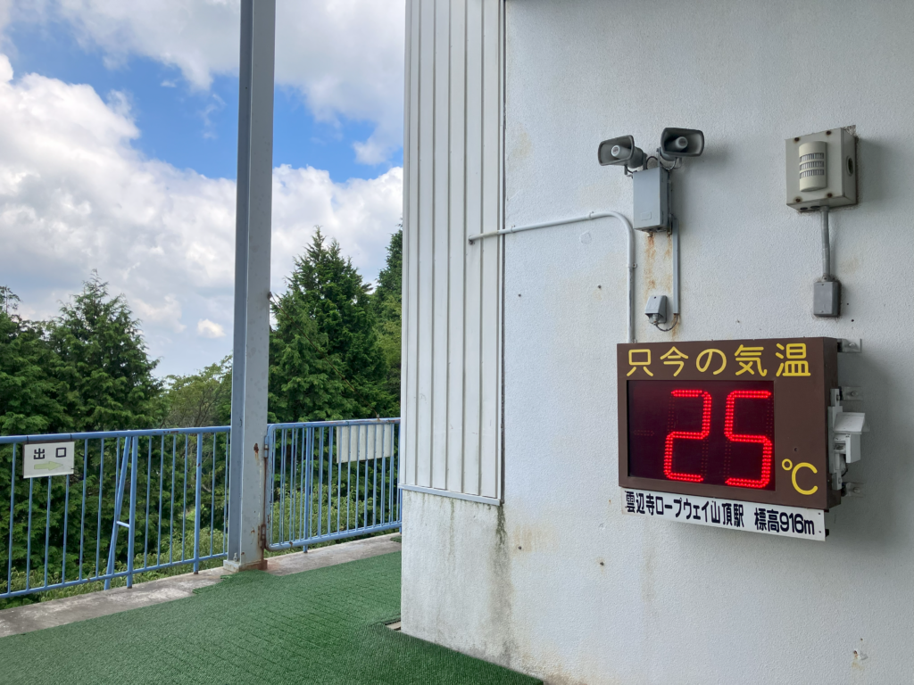 山頂駅の温度計